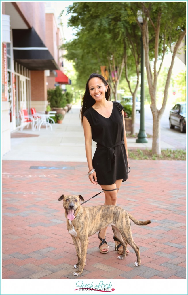 a girl and her dog