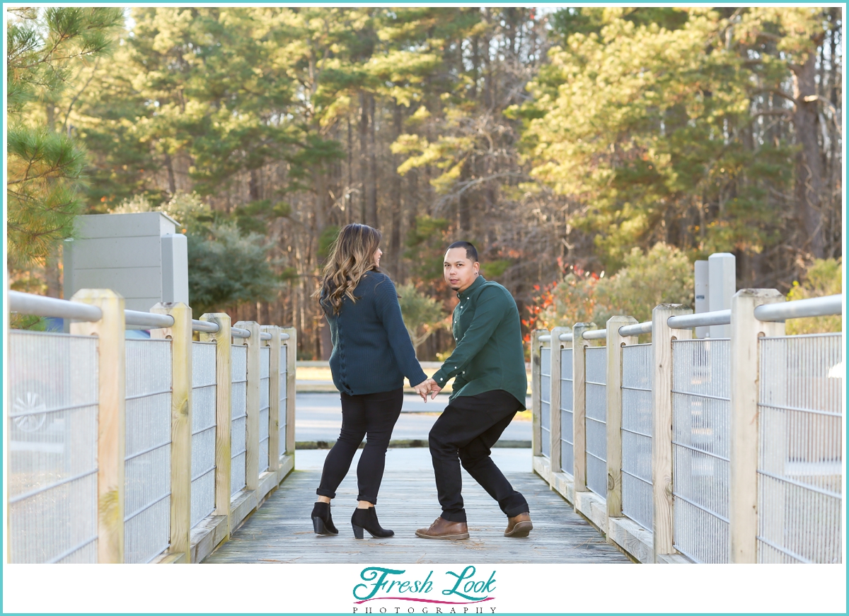 being silly during the engagement session