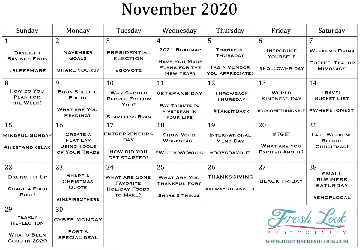 November 2020 Goals | Personal+Professional - JudithsFreshLook.com