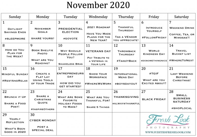 November 2020 Goals | Personal+Professional - JudithsFreshLook.com